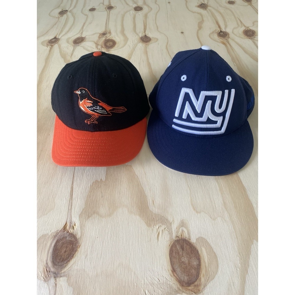 Lot of 2 Baltimore Orioles Cap Size 7 NFL New York Giants 70s 7 3/8